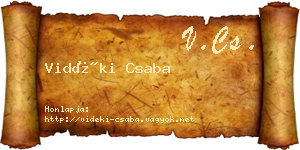 Vidéki Csaba névjegykártya